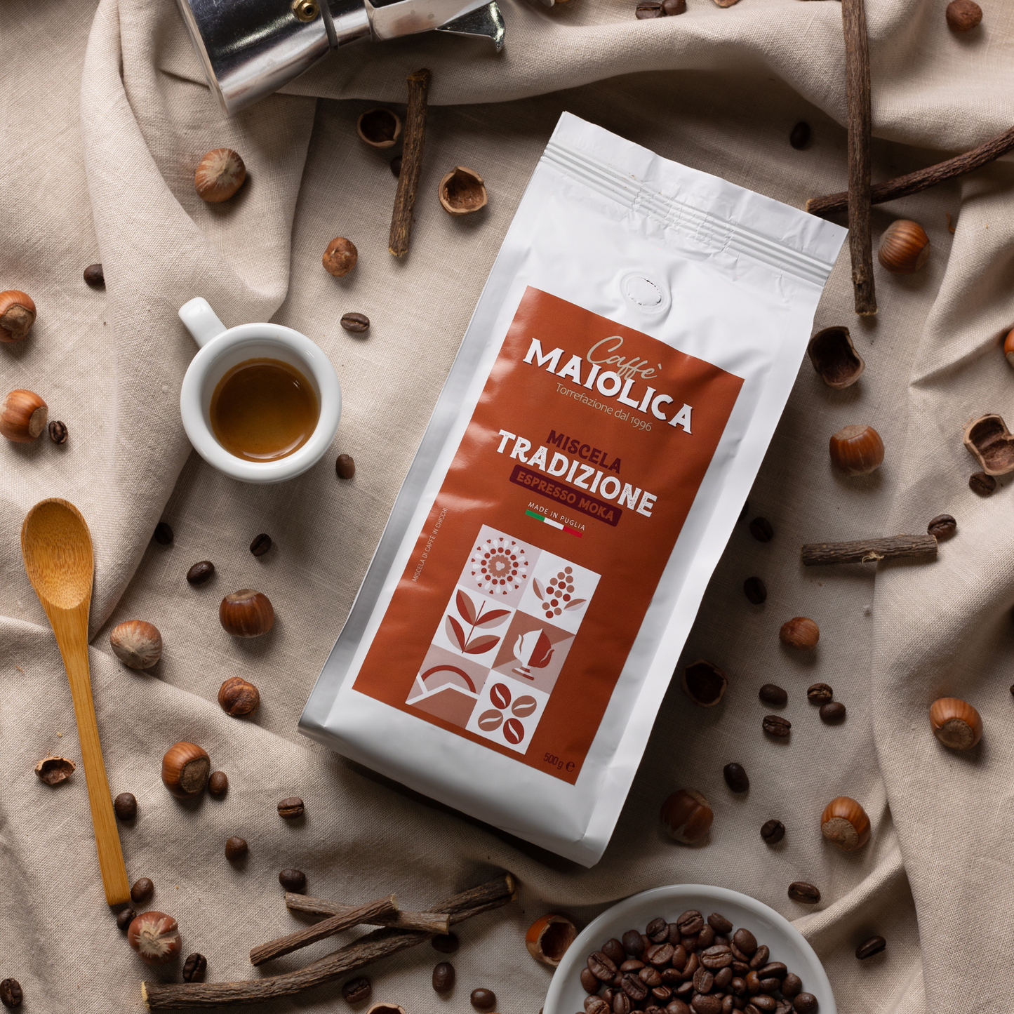 Caffè Maiolica miscela tradizione in chicchi